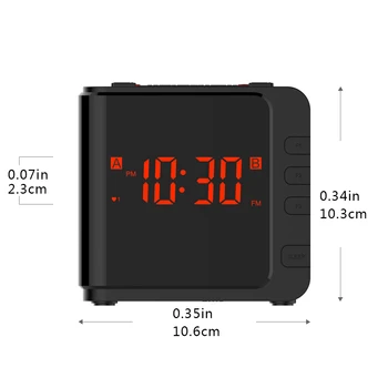 

Timer Watch Battery Backup Dual Alarm Clock AM/FM Digital Radio Clock EU/US Plug LED Light Dimmer Table Snooze Sleep