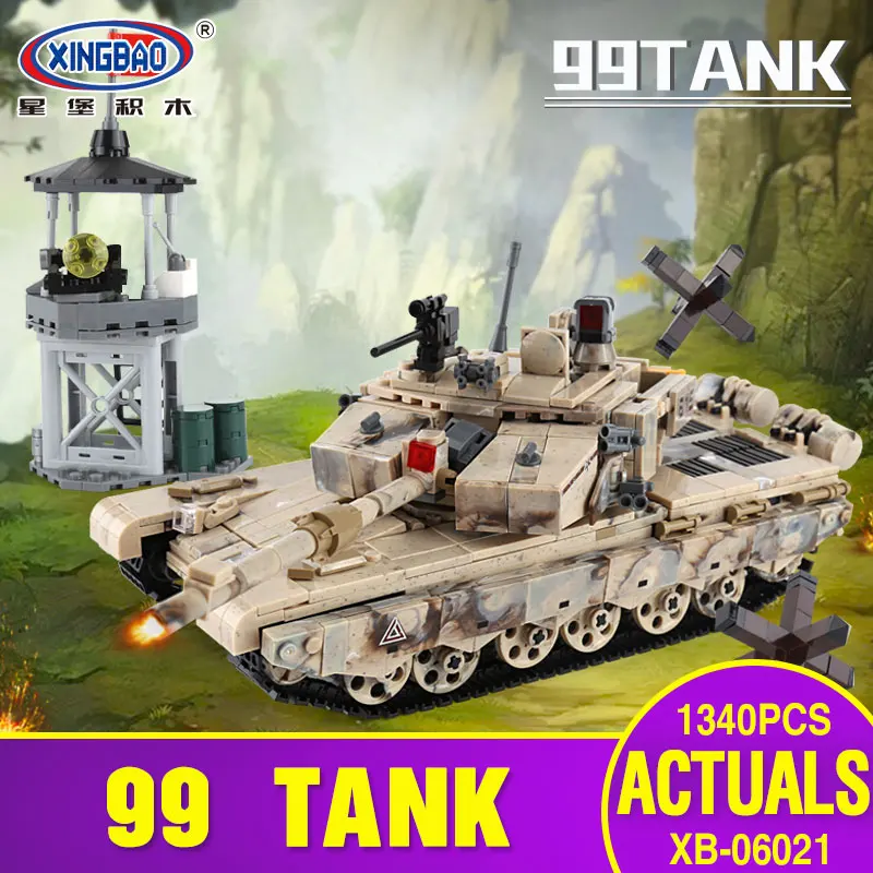 

XINGBAO 06021 1340PCS Military Series The 99 Tank Set Building Blocks Bricks Tank Model Car Model Kid Toys As Christmas Gifts