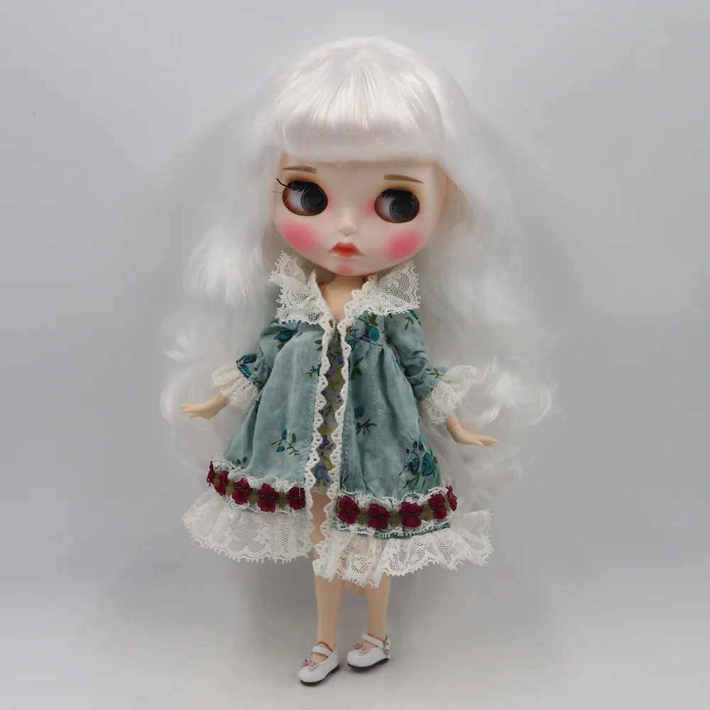 ICY Blyth кукла Обнаженная Кукла № BL136 с белыми волосами резные губы матовое индивидуальное лицо с соединением тела