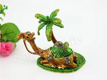 

100% Handmade Camel with Tree Trinket Box Small Home Decorative Metal Craft Free Shipping