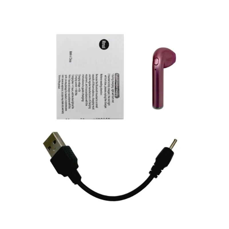 I7s Tws беспроводные Bluetooth спортивные наушники с громкой связью, мини наушники, беспроводная bluetooth-гарнитура с зарядным устройством для Xiaom iPhone - Цвет: right pink a cable