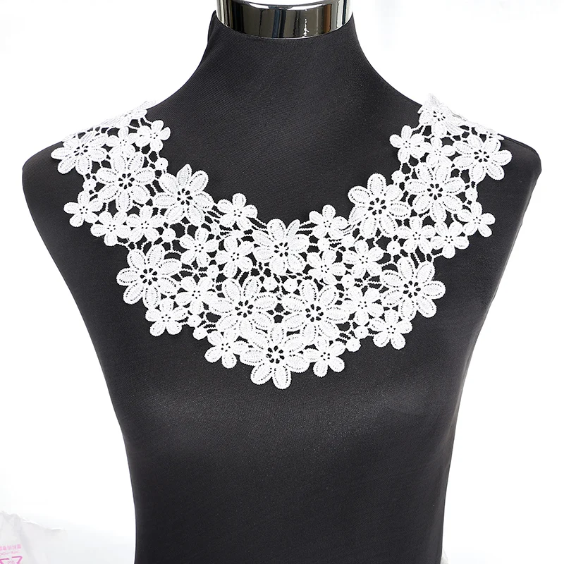 New style white Embroidery Flower Lace Neckline Fabric DIY Lace Collar Sewing Craft Neckline Decoration 1pcs sell