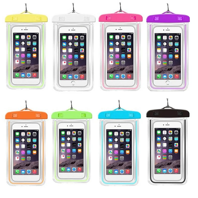 

New Waterproof Case For Phone Pouch Bag 6.0" Underwater Luminous Phone Case For IPhone Huawei Xiaomi Anoroid Cover Universal