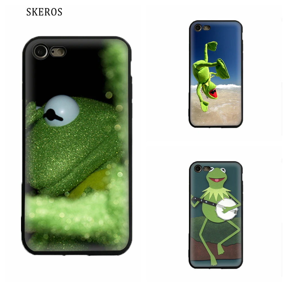 SKEROS Кермит Силиконовые ТПУ телефон мягкий чехол для Apple Iphone X 5 5S Se 6 S 7 8 плюс # ua27 |