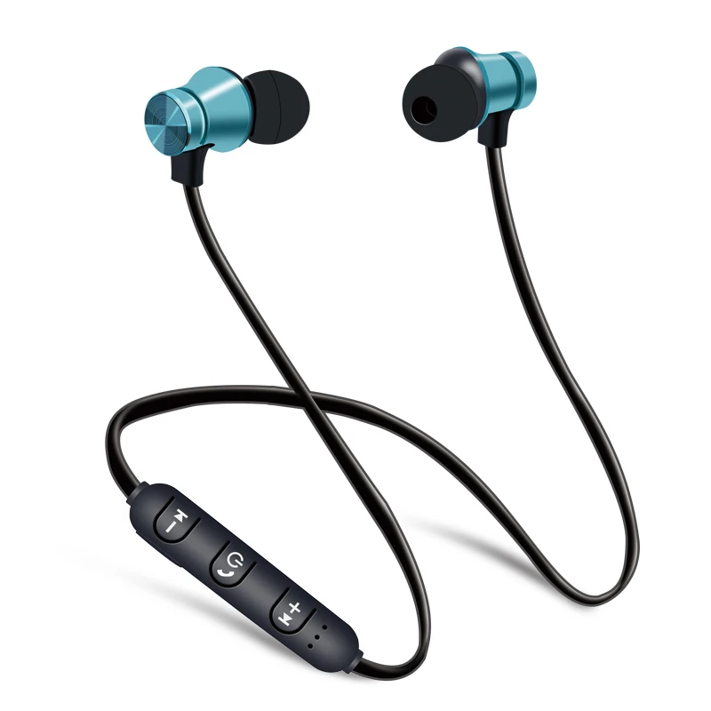 HEONYIRRY металлические спортивные Bluetooth наушники беспроводные наушники для спорта наушники с микрофоном гарнитура стерео наушники - Цвет: Blue B earphone