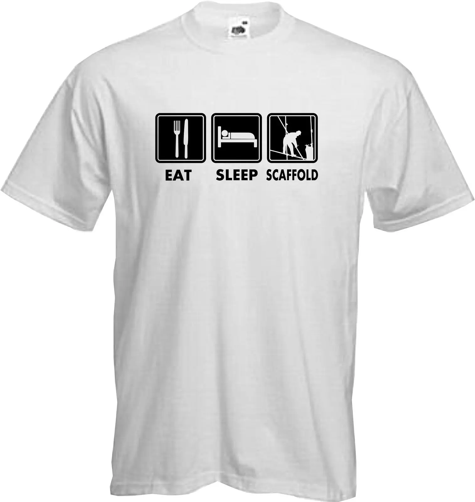 EAT SLEEP scafold Уникальный дизайн работа новинка качественная футболка * Новые