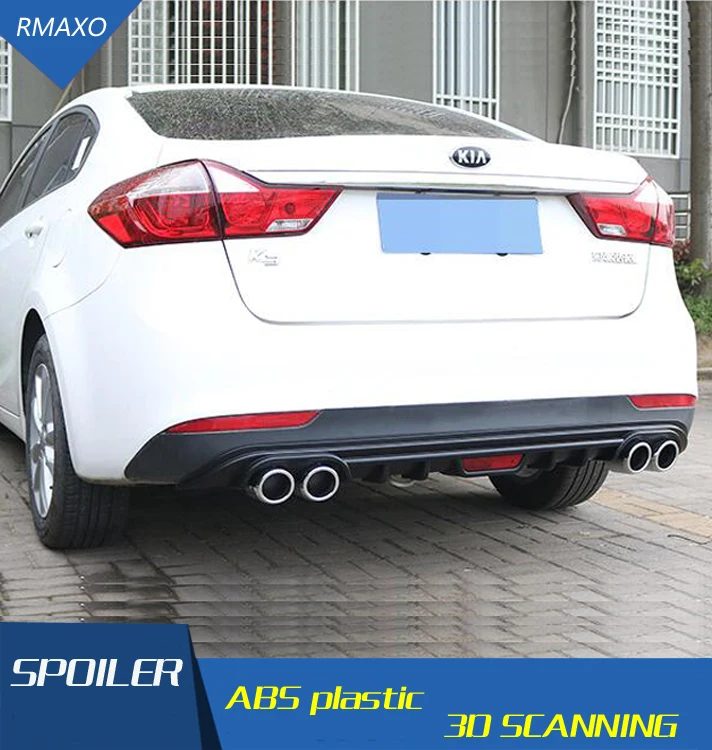 

For Kia forte K3 Rear spoiler ABS Rear Bumper Diffuser Bumpers Protector For Kia forte After chrome lip rear spoiler 2016-2018