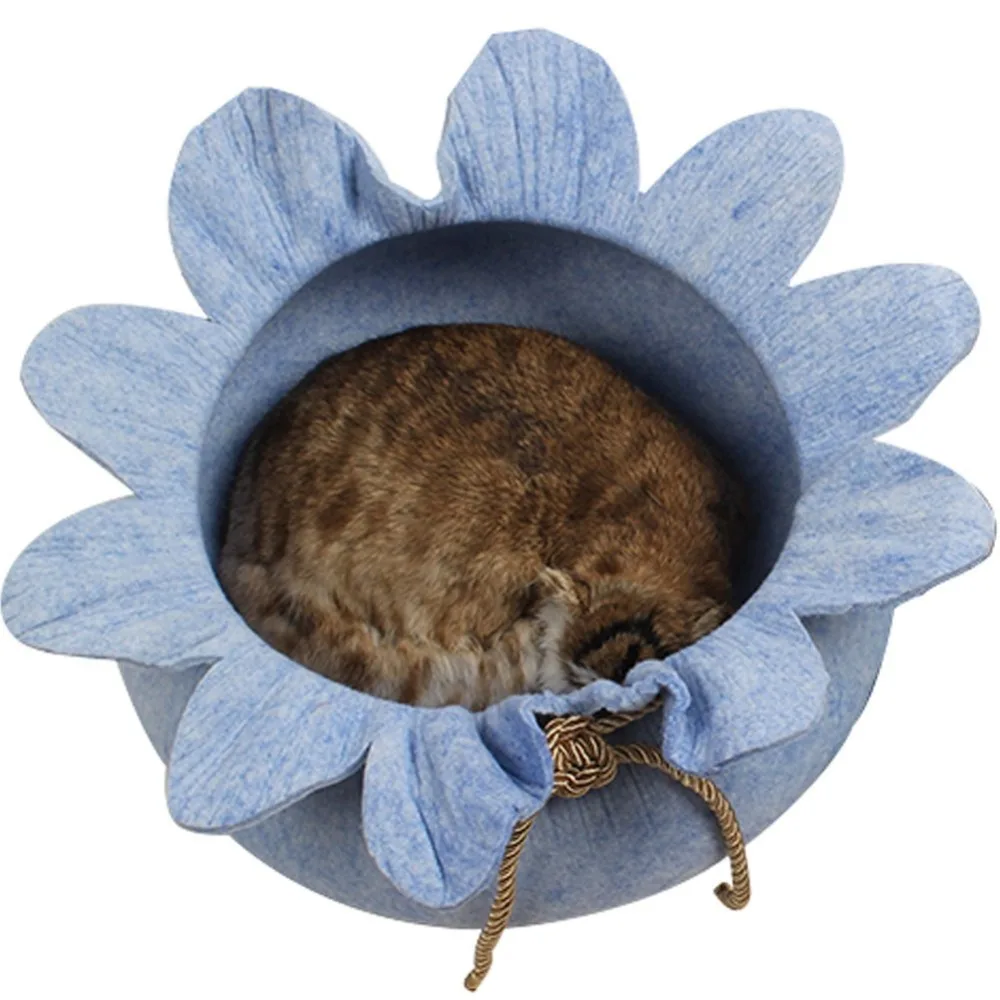 Gomaomi Handcrafted Puppy Cat Bed Cave Felted House for Cats and Small