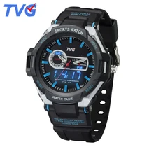 TVG Brand Analog Digital Display Wristwatch children sports cartoon LED watch electronic alarm clock waterproof for kids gift