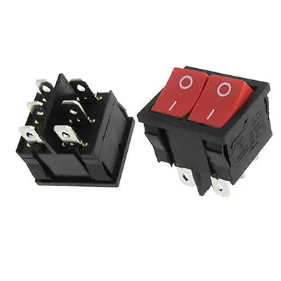 

High quality  5 Pcs x 6 Pin Double SPDT On/On 2 Position Rocker Switch 6A/250V 10A/125V AC
