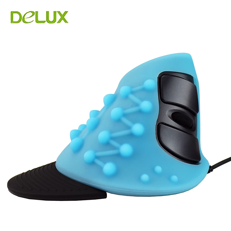 Prix Souris verticale ergonomique filaire Delux M618 USB souris optique humaine pour pc de bureau ordinateur portable avec étui