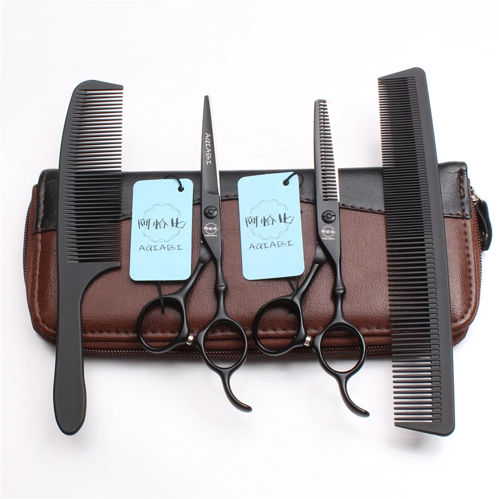 

4Pcs/Set A9030 6'' Professional Hairdressing Human Hair Scissors Japan Steel 440C Combs + Cutting Shears + Thinning Scissors