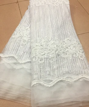 

Latest style beautiful high quality African sequins lace fabric for African Cape sewing lace fabric French net lace fabric 5 yrd