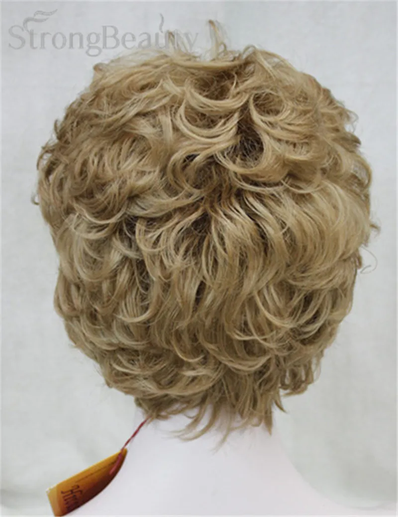 StrongBeauty поддельные синтетические волосы леди Короткие вьющиеся Искусственные парики для женщин много цветов на выбор