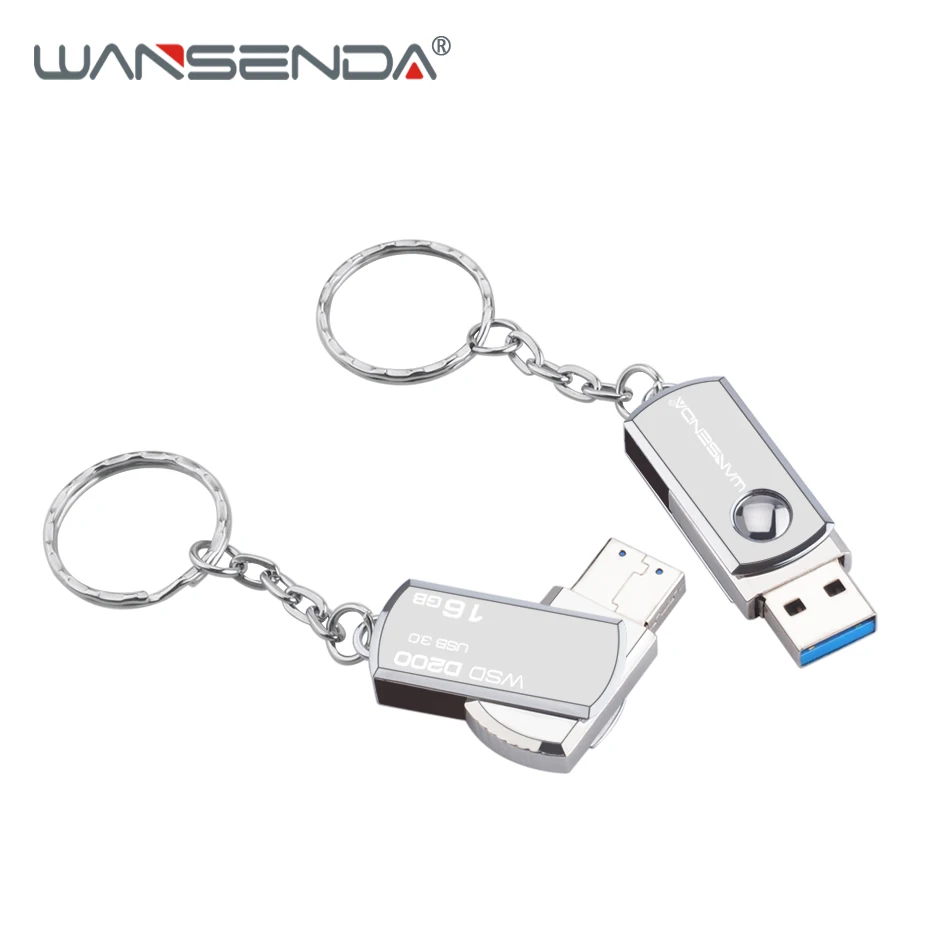 WANSENDA 64 ГБ 32 флеш накопитель USB 3 0 с кольцом для ключей цепи 16 GB Высокая Скорость