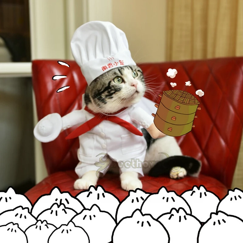 

2016 Hot Dog cook Costume Special Stand For Pet Spring Summer Dog Clothes Coat Becoming A Policeman Jacket Role Play Suit