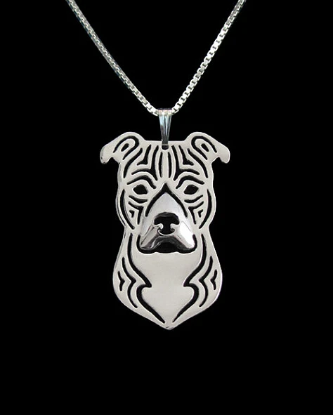 

CartooBoho Chic Alloy American Staffordshire Terrier Necklace Choker Fashion Pit Bull Pendant Necklaces For Women Men Gifts