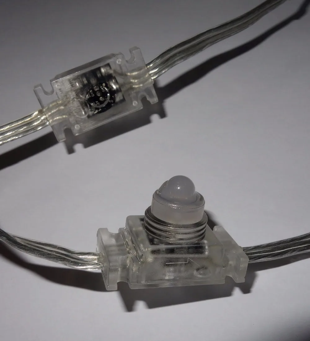 

50pcs/set LED RGB dump node;DC12V;0.24W each node;;IP68;with epoxy resin filled;transparent PC material and clean wire
