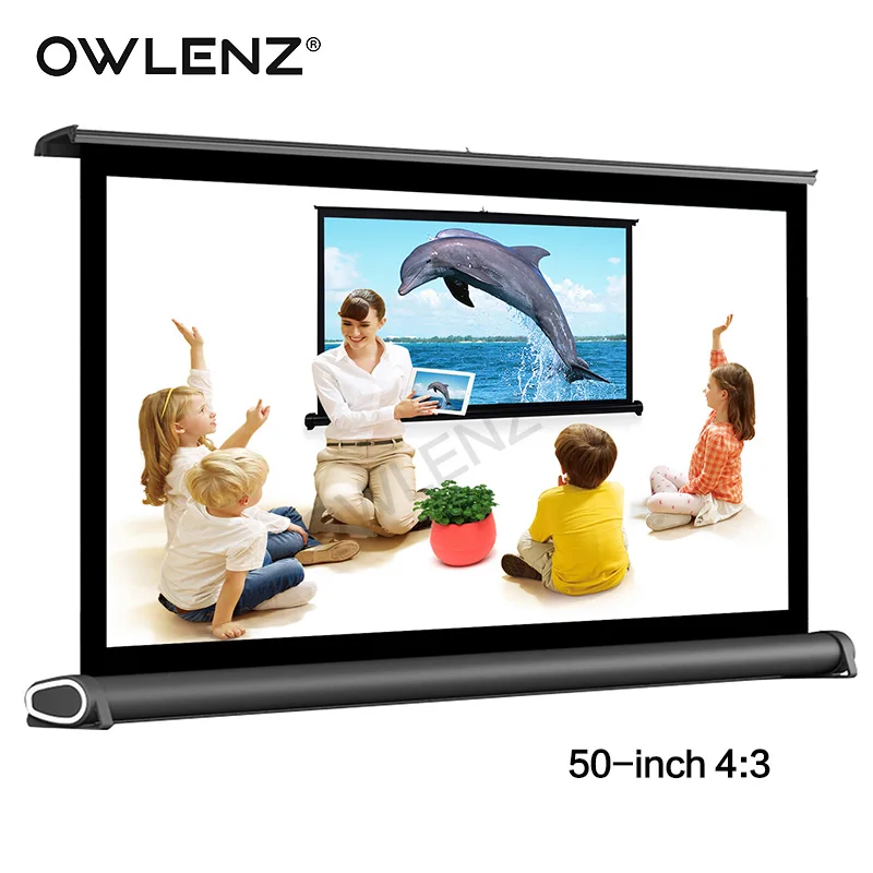 OWLENZ 50 &quot4:3 портативный легко носить мини проекционный проектор стол экран