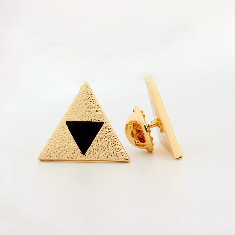 Legend of Zelda Triforce, заколки, символ Triforce, треугольник, черная эмаль, игра, косплей, ювелирные изделия, подарок на Хэллоуин