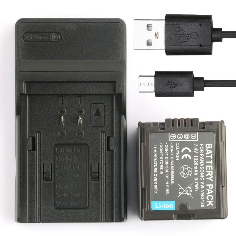 Lanfulang Перезаряжаемые Камера цифровой Батарея + USB Зарядное устройство для Panasonic vw-bla13 dmw-bla13e VW-VBG070 VW-VBG260 VW-VBG6