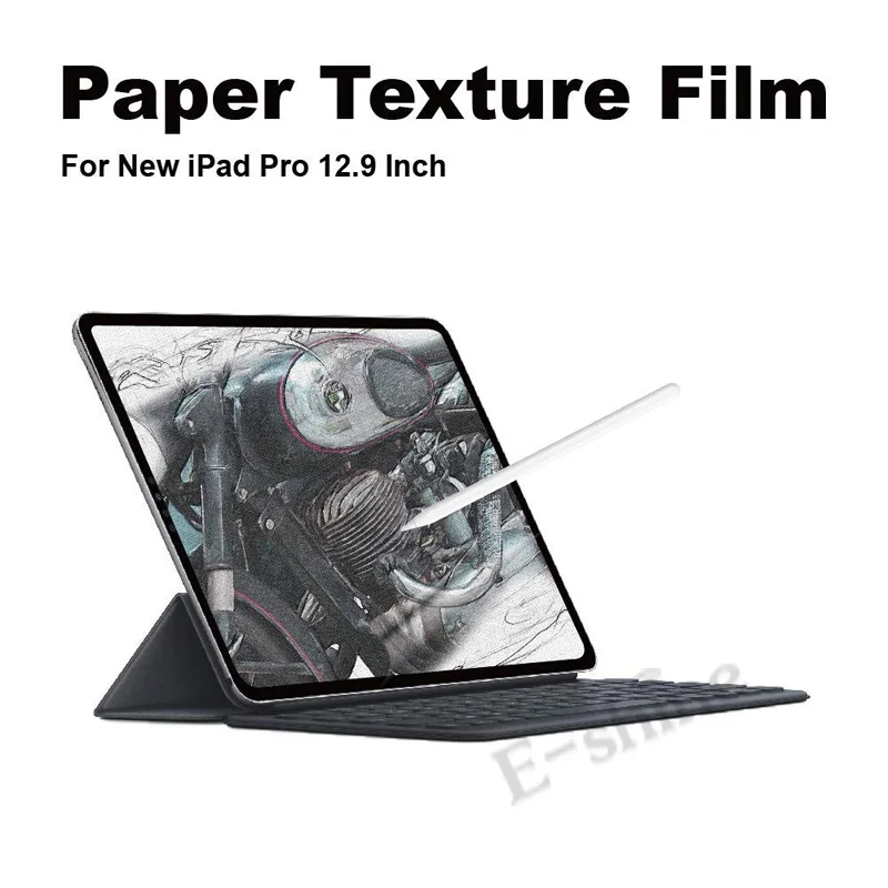 

Paper Texture Paper-Like Anti Glare Matte PET Screen Protector for New iPad Pro 12.9 11 Mini 5 Get Apple Pencil Tip Cover Free