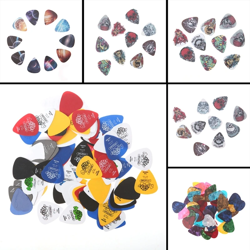 Guitar Picks 50pcs Acoustic Bulk Celluloid Electric Smooth Guitar Pick