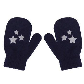 

Kids Dot Star Heart Pattern Mittens Boys Girls Soft Knitting Warm Gloves W715