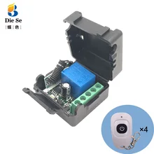 Universal Remote Control DC 12V 1 Channel 433MHz Relay Receiver Module RF Switch 1 Button Remote Control Gate Garage Switch