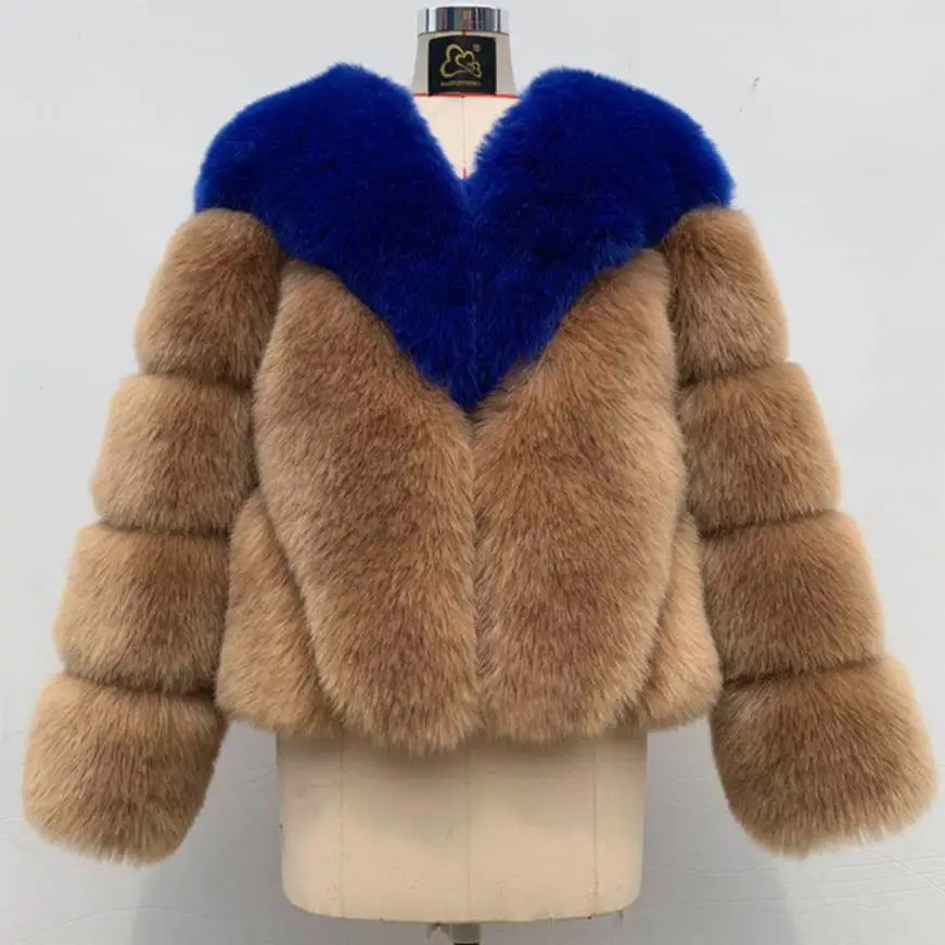 

New fashion brand hit color faux fur coats female Thicker warm Fox Fur coat мех great quality fashion fox fur coats wq2119