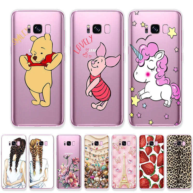 

Cartoon Unicorn Case For Samsung Galaxy S10 Plus S4 S5 Mini S6 S7 Edge Plus S8 S9 Plus S10e M10 M20 M30 Leopard Patterned Fundas