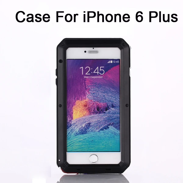 2017金属合金ライフ天気/ドロップ/ショックプルーフゴリラガラスcase用iphone 6 plus 5.5 inch