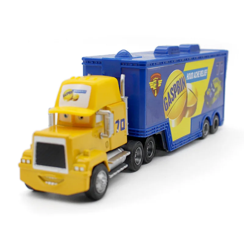 Disney Pixar Cars Lightning McQueen 2 шт. No.70 GASPRIN Mack Truck & Racer Литые металлические легированные