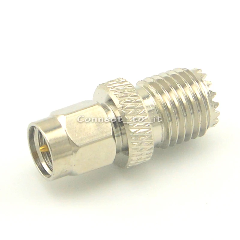 

Free shipping (5 pieces/lot) Nickel Plated SMA Male to Mini UHF Female Straight Connector RF Coax Adapter