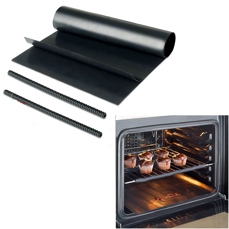 Oven Protector Set 2 x Large Non Stick Oven Liner+ 2 Oven Rack Guards