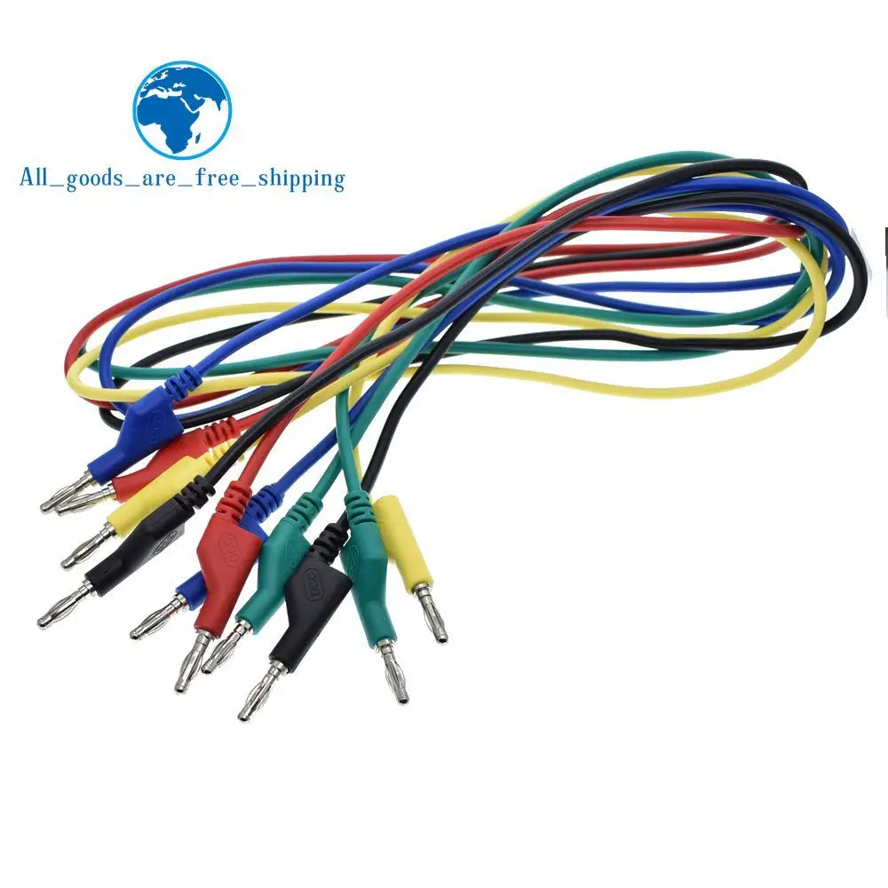 

TZT 1M 4mm Banana to Banana Plug Test Cable Lead for Multimeter Red Yellow Black Blue Green 5 Colors