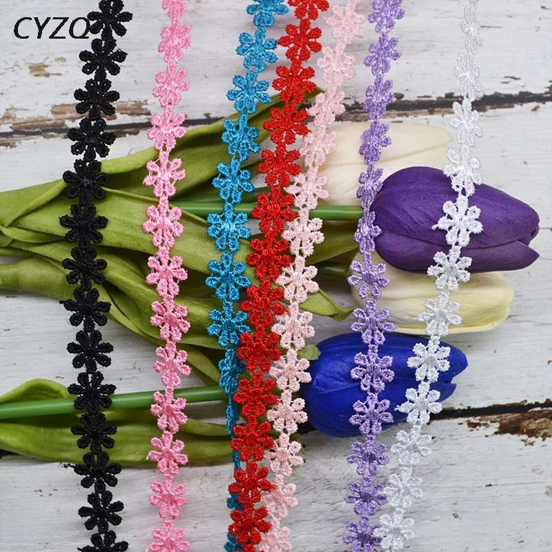 

5 Yards 13mm Lace Trim Ribbon Tape DIY Embroidered Lace for Sewing Decoration African Lace Fabric Handmade Sewing Wedding Craft