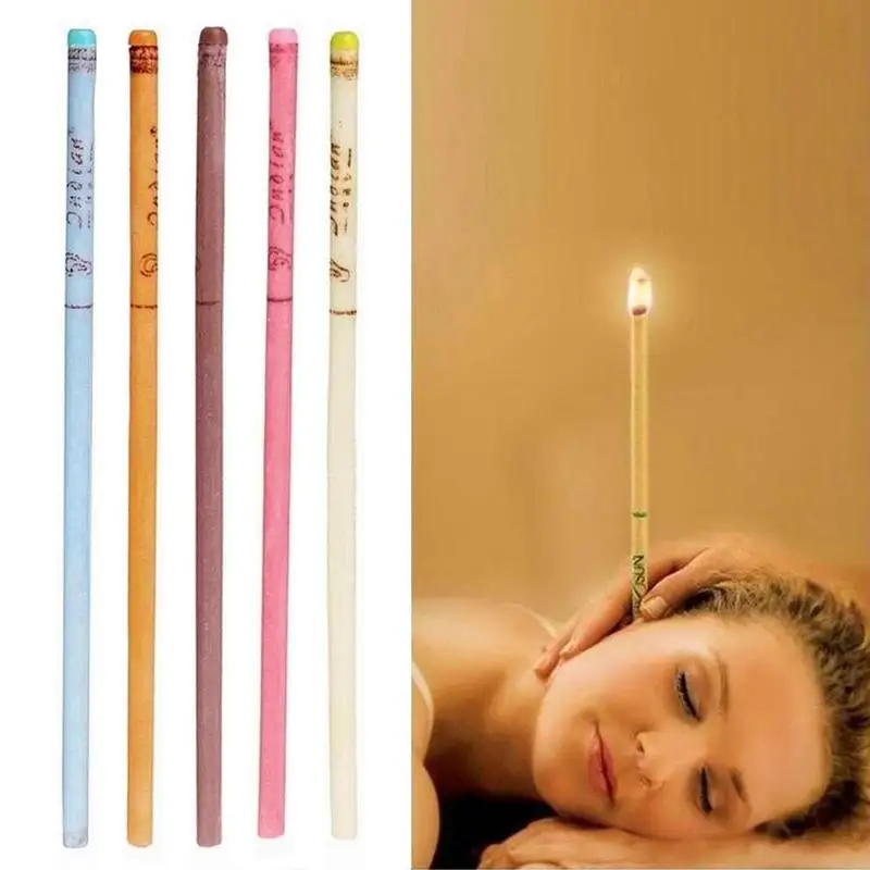 10Pcs Earwax Candles Hollow Blend Cones Beeswax Ear Cleaning Massage Treatm Kw 