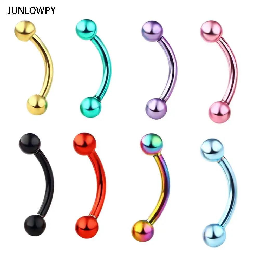 Buy JUNLOWPY Anodized Stainless Steel Eyebrow Rings