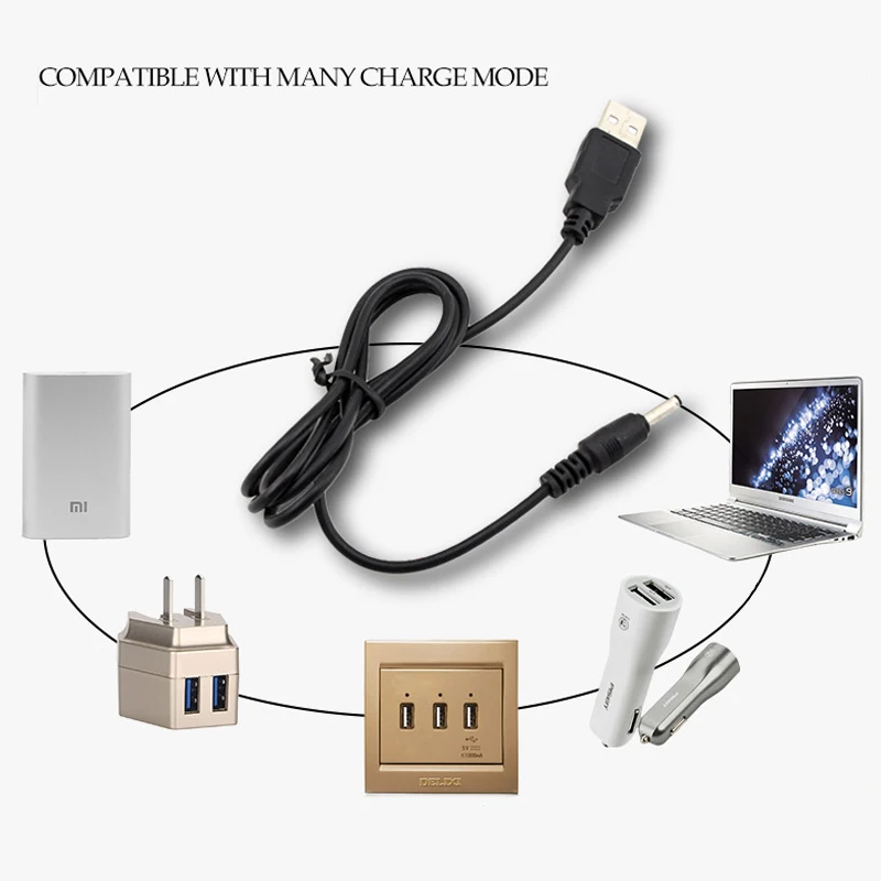 3,5 мм USB DC кабель для зарядки зарядного устройства кабель для вспышки светильник 18650 перезаряжаемая батарея для головной лампы фонарь светильник