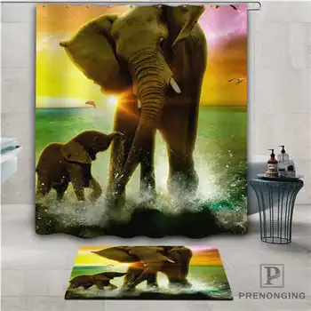 

Custom elephant (1) Waterproof Shower Curtain Doormat Home Bath Bathroom Polyester Fabric Multi Sizes#2019-01-12-215