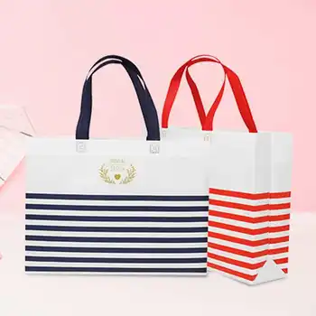 

20pcs High Quality Non-woven bag Foldable Shopping Bags Reusable Handbags Large Tote bags Red/Blue Clothes/Shoes Packaging Bag