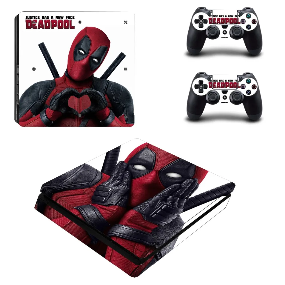 

DeadPool Design Skin Full Cover PS4 Slim Sticker for Sony Playstation 4 Console System and Two Controller Vinyl Stickers