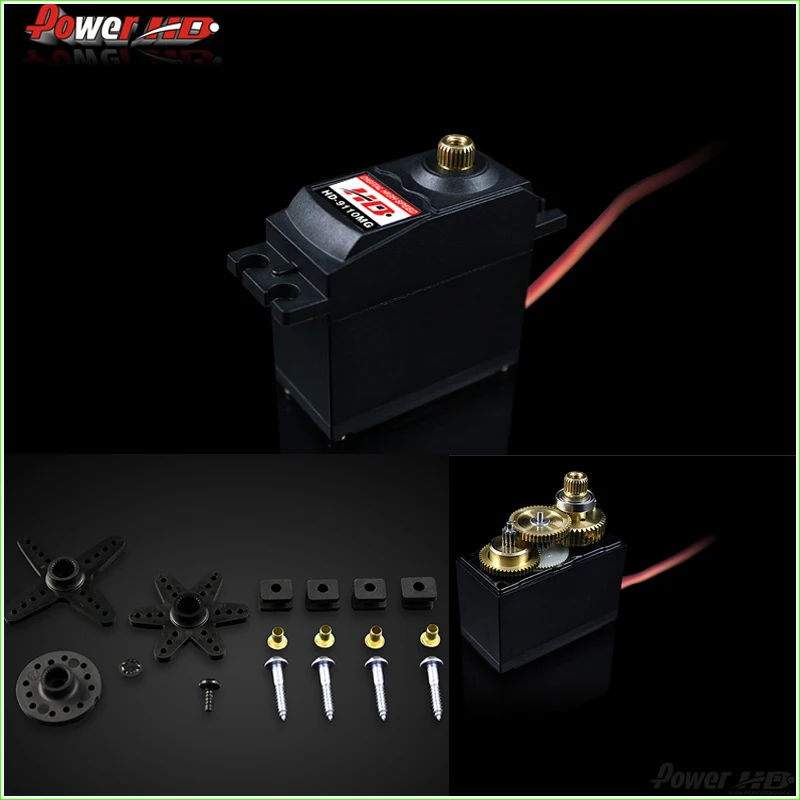 

1Pcs Power HD-9110MG 10.5KG high torque metal gear digital servo 20-50cc gasoline engine applies 0.23 sec (4.8V) 0.19 sec (6.0V)