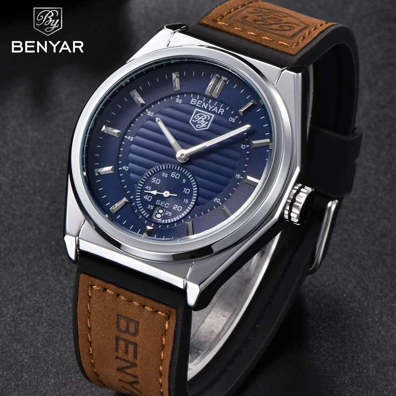 BENYAR мужские часы лучший бренд класса люкс водонепроницаемые военные армейские мужские часы спортивные деловые кожаные Наручные часы relogio masculino 5125