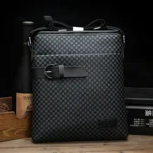 Top grade Genuine leather bag for men tartan design single shoulder cowhide bag business messenger bag