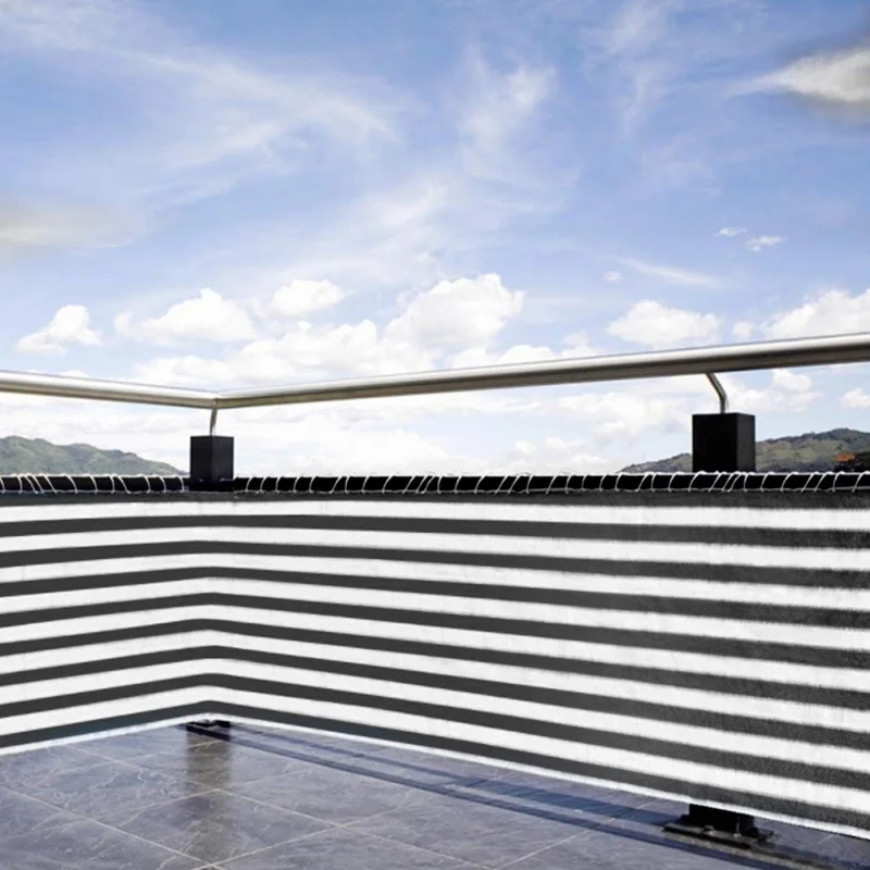 

Home Balcony Privacy Screen stripe Fence Deck Shade Sail Yard Cover Anti-UV Sunblock Wind Protection kid Safe Protection Screen