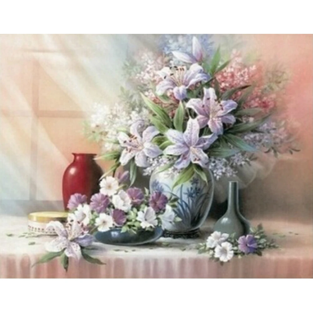 

LI LOYE Needlework New 5D Diamond Painting cross stitch Simple vase Flower Diamond Embroidery All Diamond decor Picture RT538