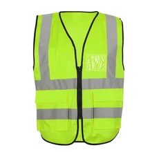 Защитный тренировки без рукавов Топ для бега флуоресценции с несколькими карманами, Для Мужчин Светоотражающие Жилеты Безопасности спортивный топ imsb Лидер продаж