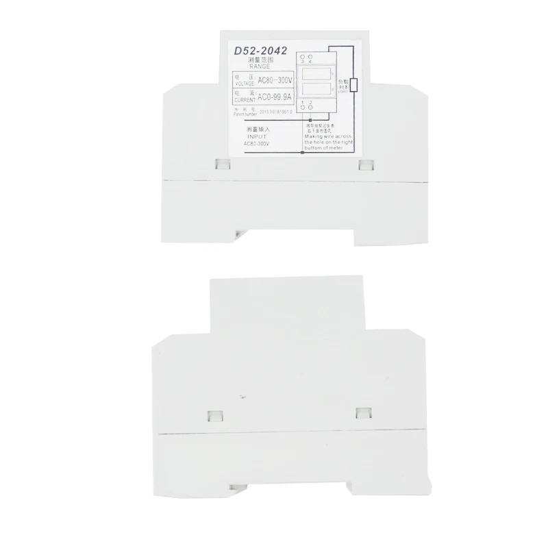 D52-2042 двойной светодиодный din-рейку 99.9A AC80-300V амперметр вольтметр напряжение измеритель тока Скидка 40